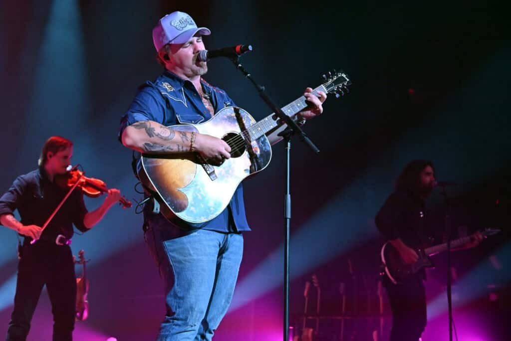 An artist performing at Stars for Second Harvest